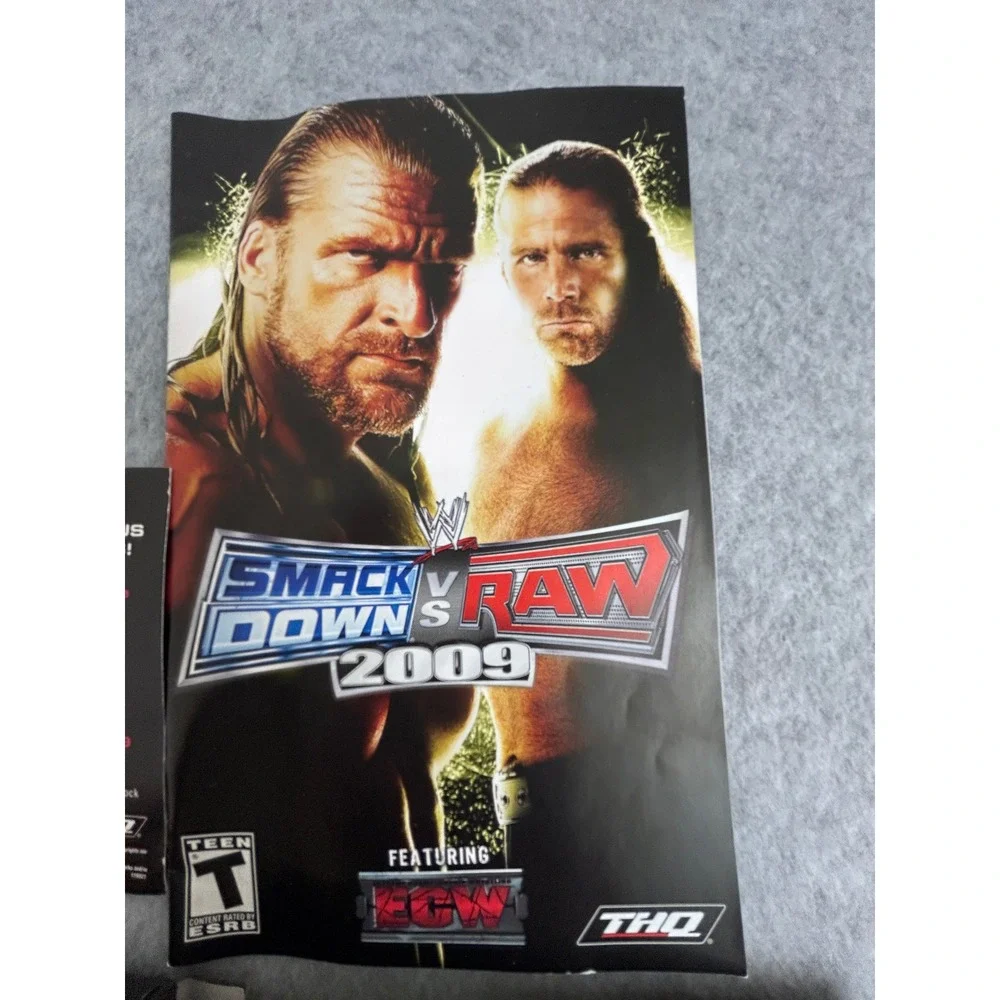 WWE SmackDown vs Raw 2009 Sony PlayStation 2 PS2 Case and Manual Only No Game